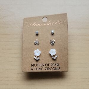 Amanda Blu Mother of Pearl & Cubic Zirconia Earrings Set